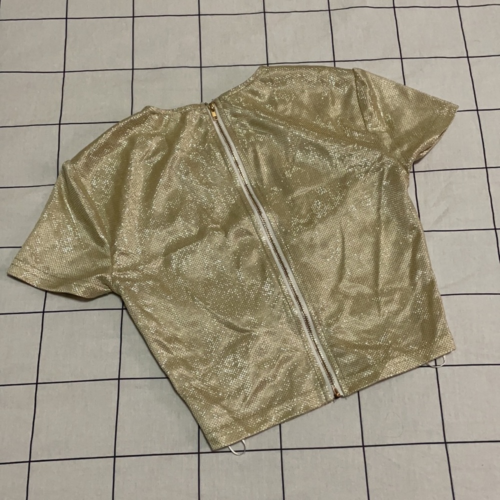 Revolve Superdown Kristin Top Gold Crystal Heart Cutout - Picture 9 of 12